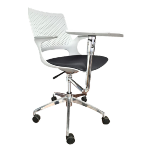 Silla Capacitación Blanca con Paleta