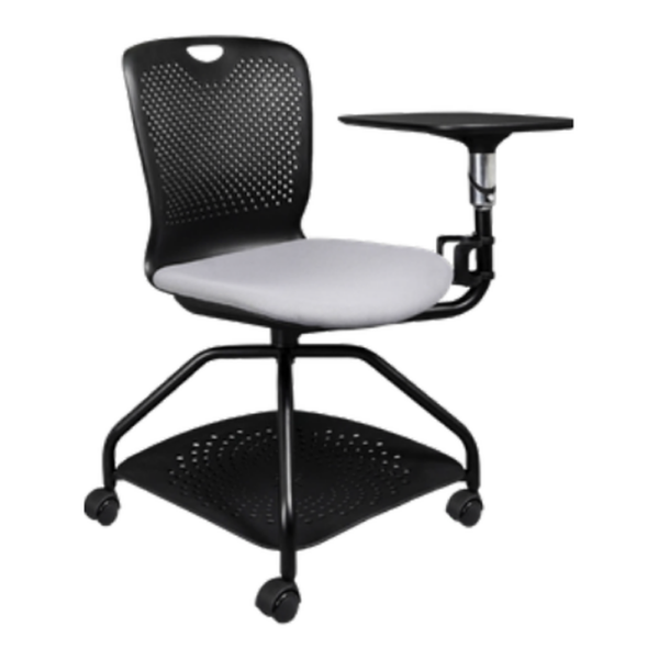Silla Capacitación Negra con Canastilla
