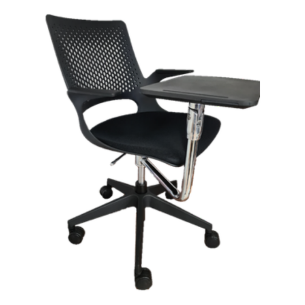 Silla Capacitación Negra con Paleta