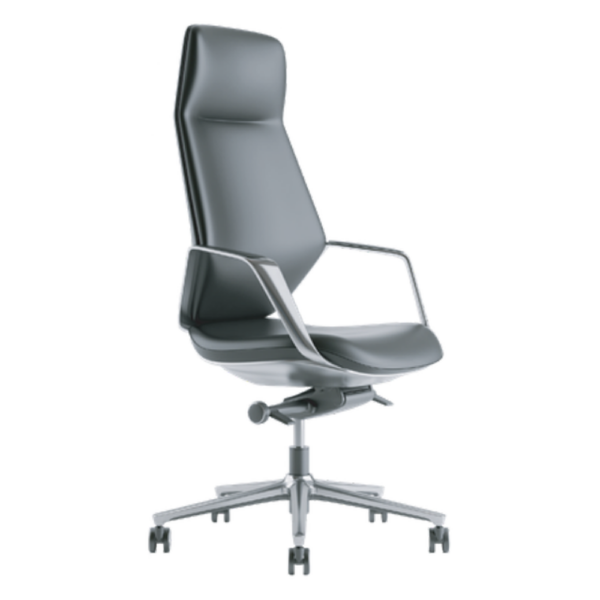 Silla Ejecutiva Alta Gris Cromada