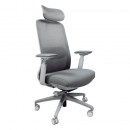 Silla Ejecutiva Gris Cabecera Acolchada