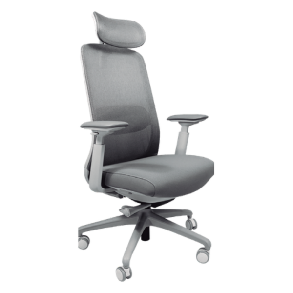 Silla Ejecutiva Gris Cabecera Acolchada