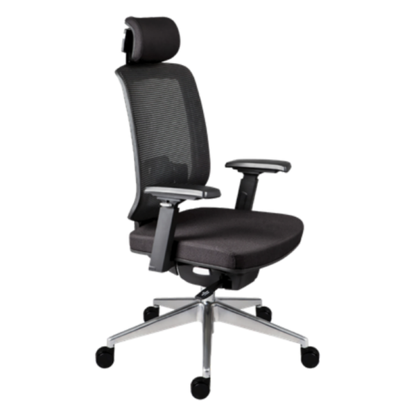 Silla Ejecutiva Gris con Cabecera