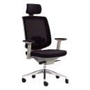 Silla Ejecutiva Malla Negra Base Blanca