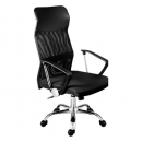 Silla Ejecutiva Piel Negra Cromada