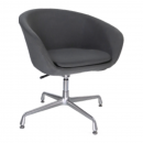 Silla Lounge Gris Base Cromada