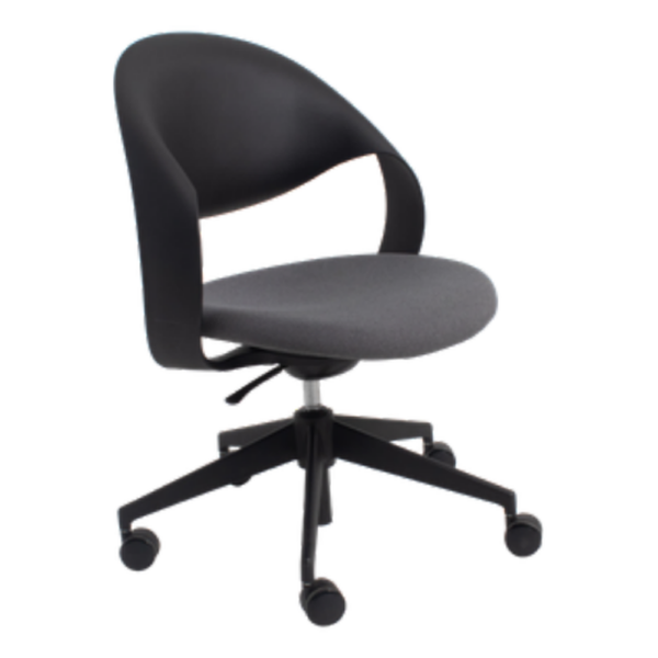 Silla Lounge Negra con Ruedas