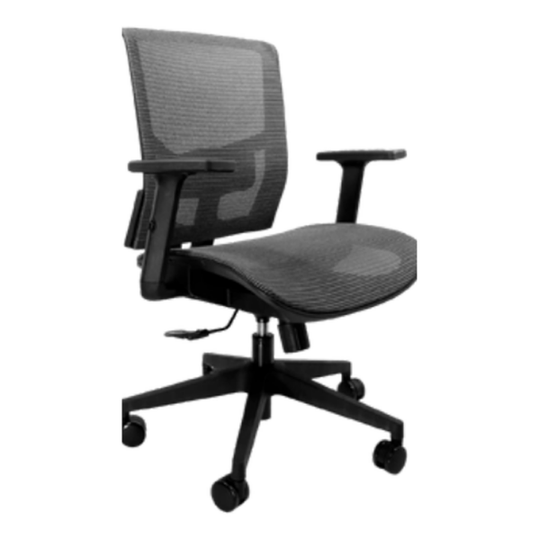 Silla Operativa Malla Gris Base Nylon