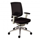 Silla Operativa Malla Negra Base Blanca