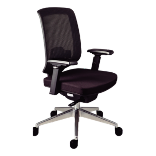 Silla Operativa Malla Negra Base Blanca