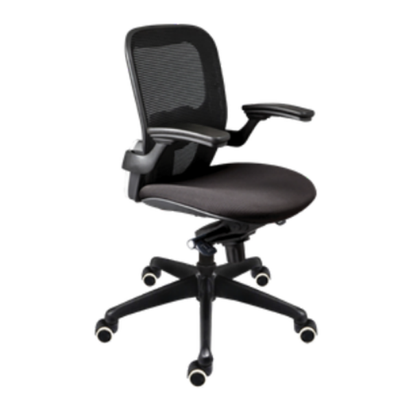 Silla Operativa Malla Negra Base Cromada