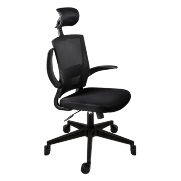 Silla Operativa Negra Cabecera Compacta