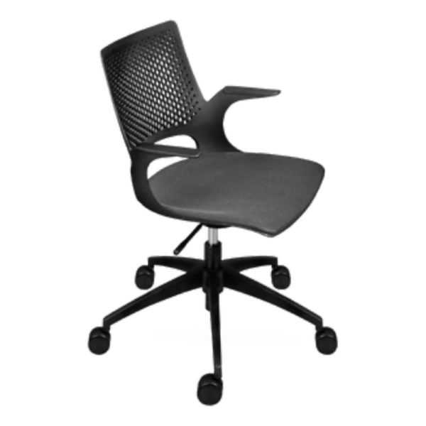 Silla Operativa Negra Perforada